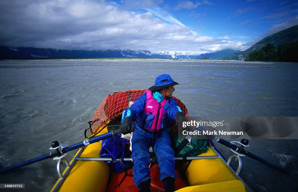 Rafting the Alsek River in the Tatshenshini-Alsek Wilderness.