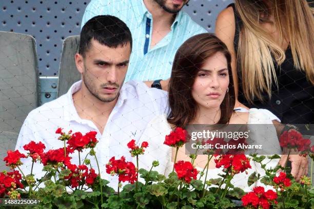 Andrea Duro and Alejandro Galan attend the Men's Singles Final Match between Carlos Alcaraz of Spain and Jan-Lennard Struff of Germany during the...