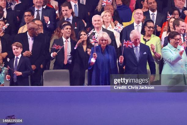 King Charles III, Queen Camilla, Prince George of Wales, Rishi Sunak, Akshata Murty, Commonwealth Secretary-General and Patricia Scotland, Baroness...