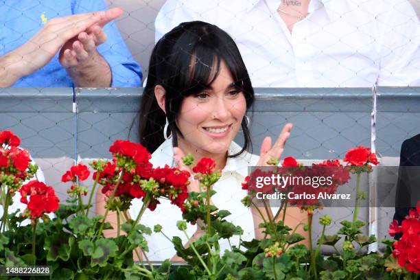 Singer Aitana attends the Men's Singles Final Match between Carlos Alcaraz of Spain and Jan-Lennard Struff of Germany during the Mutua Madrid Open at...