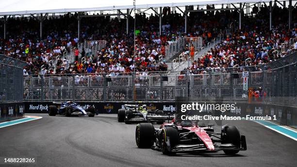 Valtteri Bottas of Finland driving the Alfa Romeo F1 C43 Ferrari on track during the F1 Grand Prix of Miami at Miami International Autodrome on May...