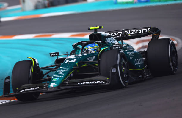 F1 Grand Prix of MiamiMIAMI, FLORIDA - MAY 07: Fernando Alonso of Spain driving the (14) Aston Martin AMR23 Mercedes on track during the F1 Grand Prix of Miami at Miami International Autodrome on May 07, 2023 in Miami, Florida. Honda 2026