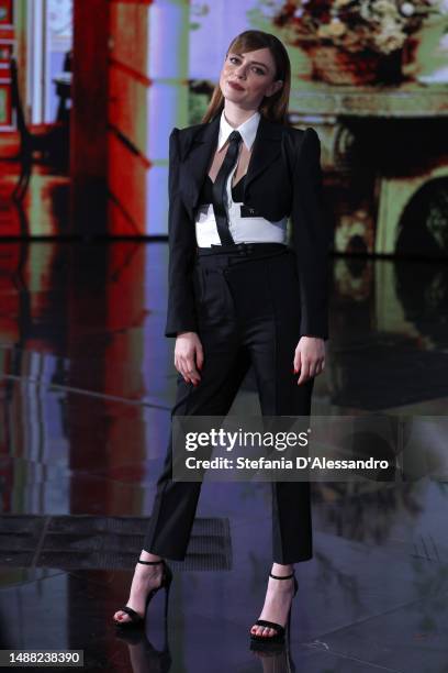 Annalisa Scarrone attends "Che Tempo Che Fa" Tv Show on May 07, 2023 in Milan, Italy.