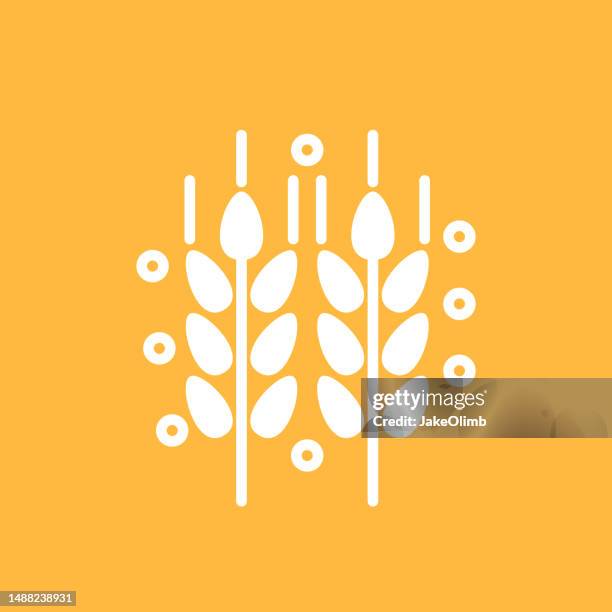 ilustrações de stock, clip art, desenhos animados e ícones de wheat icon line art 1 - palha de milho