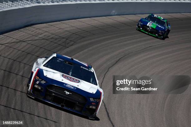 Brennan Poole, driver of the VDL Strong/go2mro.com/donate Ford, drives during the NASCAR Cup Series Advent Health 400 at Kansas Speedway on May 07,...