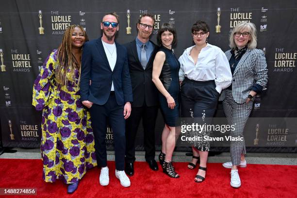 Tonya Pinkins, Dan Moses, Kate Kilbane and the Weightless team attend the 38th Annual Lucille Lortel Awards at NYU Skirball Center on May 07, 2023 in...