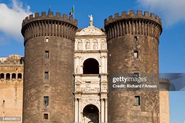 castel nuovo. - maschio angioino stock pictures, royalty-free photos & images