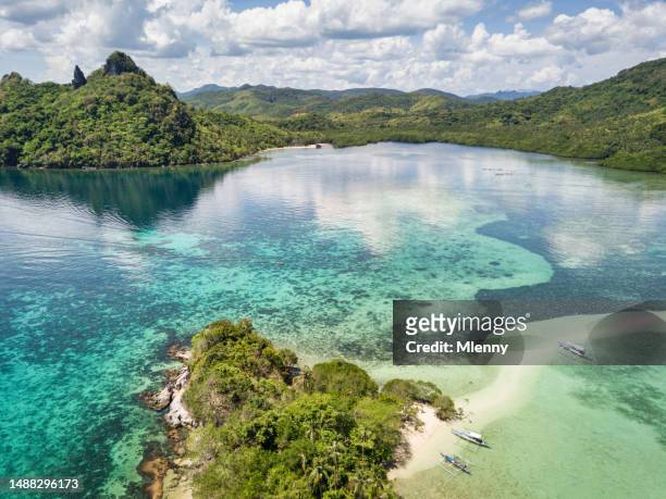 philippines palawan snake island el nido beach sandbar vigan island - mlenny stock pictures, royalty-free photos & images