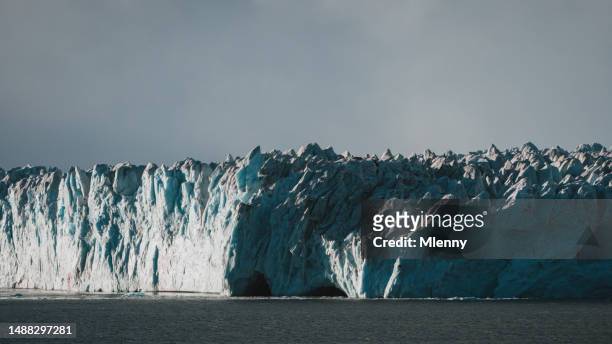 drygalski fjord glacier coastal ice shelf front south georgia - mlenny stock pictures, royalty-free photos & images