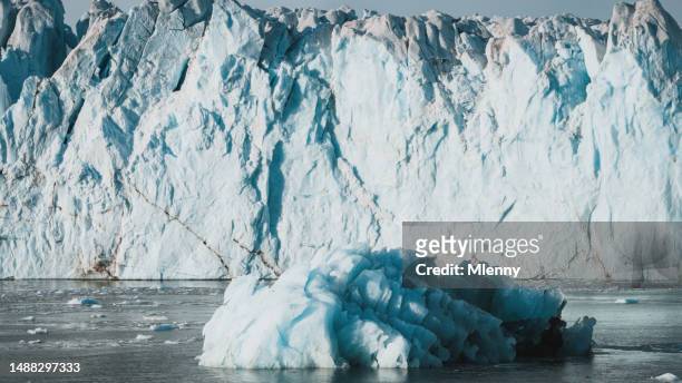 glacier ice shelf drygalski fjord iceberg floating on antarctic ocean - mlenny stock pictures, royalty-free photos & images