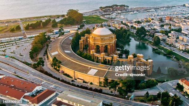 view of palace of fine arts - san francisco harbor stock pictures, royalty-free photos & images