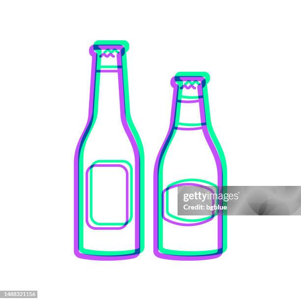 stockillustraties, clipart, cartoons en iconen met beer bottles. icon with two color overlay on white background - beer transparent background