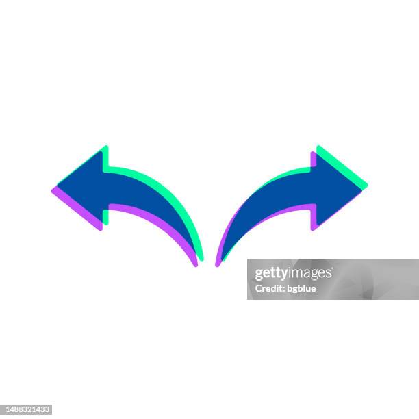 left and right arrow. icon with two color overlay on white background - undo key stock illustrations