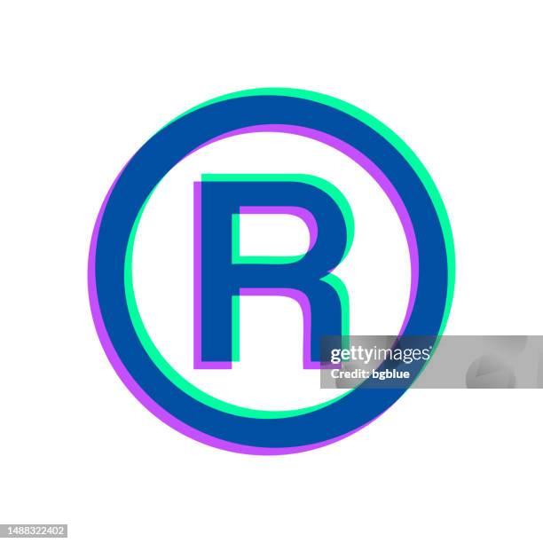 registered trademark. icon with two color overlay on white background - copyright symbol transparent background stock illustrations