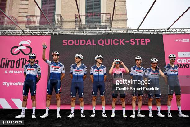 General view of Remco Evenepoel of Belgium - Pink Leader Jersey, Davide Ballerini of Italy, Mattia Cattaneo of Italy, Josef Černý of Czech Republic,...