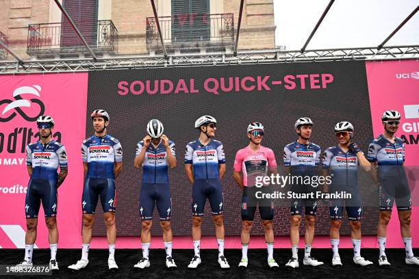 General view of Remco Evenepoel of Belgium - Pink Leader Jersey, Davide Ballerini of Italy, Mattia Cattaneo of Italy, Josef Černý of Czech Republic,...