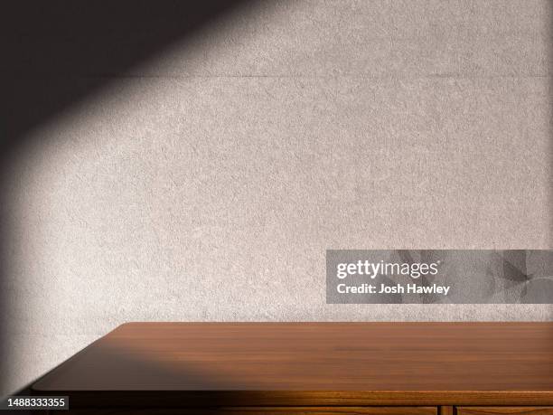 3d rendering exhibition background - cafe table surface stock pictures, royalty-free photos & images