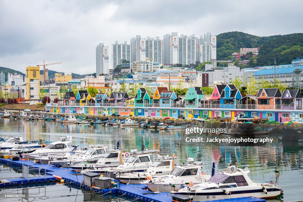 Huinnyeoul Culture Village, Janglim Port, and Dadaepo Beach in Busan, South Korea