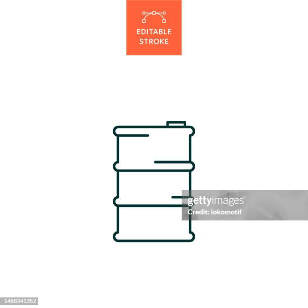 oil barrel line icon with editable stroke. the icon is suitable for web design, mobile apps, ui, ux, and gui design. - barrel stock illustrations