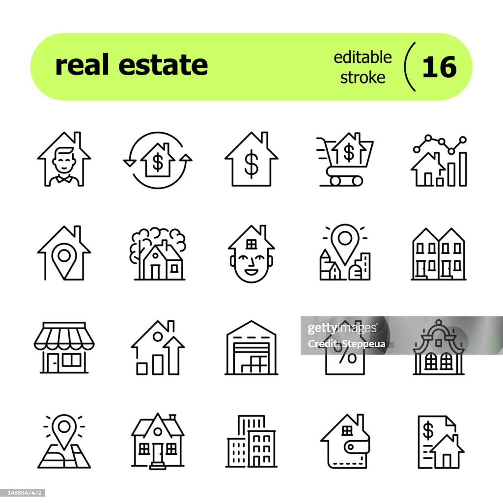 Real estate line icons