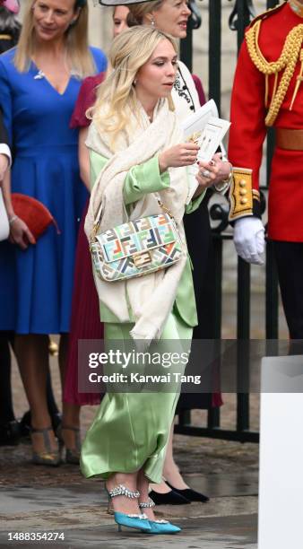 Ayesha Shand departs Westminster Abbey after the Coronation of King Charles III and Queen Camilla on May 06, 2023 in London, England. The Coronation...