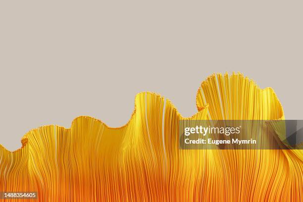 3d abstract yellow twisted background - natural organics stock pictures, royalty-free photos & images