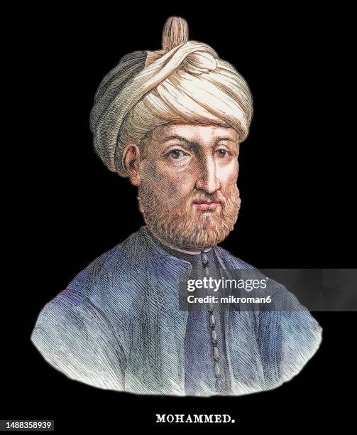 portrait of muhammad (c. 570 – 8 june 632 ce) an arab religious, social, and political leader and the founder of islam - muhammad biblisk person bildbanksfoton och bilder