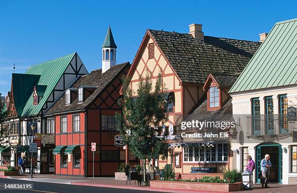 danish style architecture. - solvang stock pictures, royalty-free photos & images