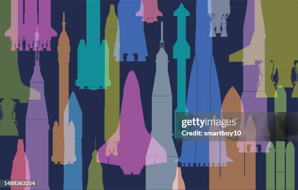 space rockets - saturn 5 stock illustrations
