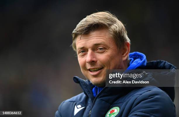 Jon Dahl Tomasson, Manager of Blackburn Rovers, looks on prior to the Sky Bet Championship between Millwall and Blackburn Rovers at The Den on May...