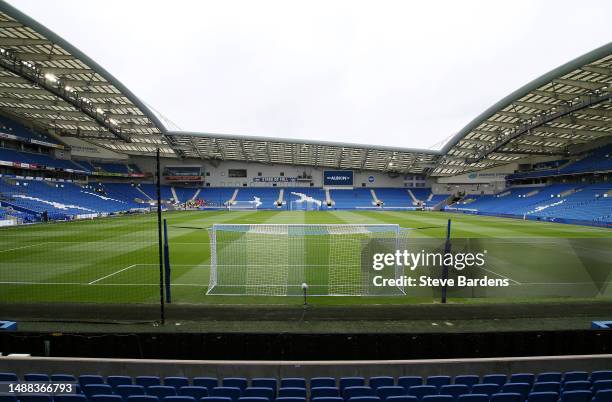 General view of the inside of the stadium prior to the Premier League match between Brighton & Hove Albion and Everton FC at American Express...
