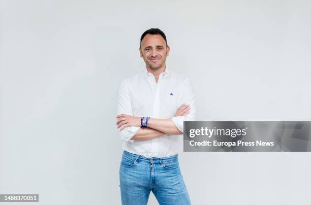 Roberto Sotomayor, candidate for mayor of Madrid for Unidas Podemos-Izquierda Unida-Alianza Verde , poses for Europa Press, May 8 in Madrid, Spain....