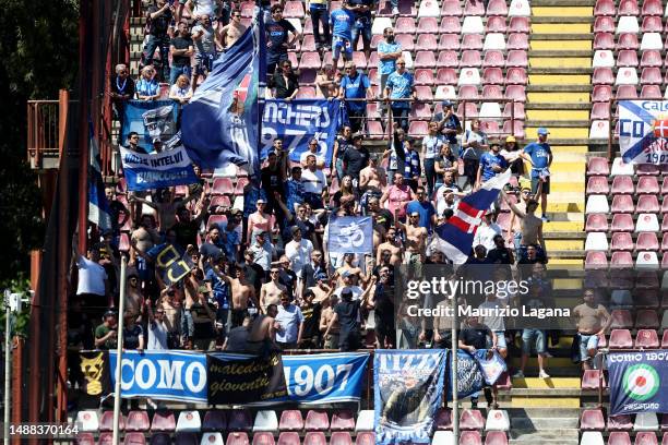 Supporters of Como during Serie B match played beetween Reggina 1914 and Como 1907 at Stadio Oreste Granillo on May 06, 2023 in Reggio Calabria,...