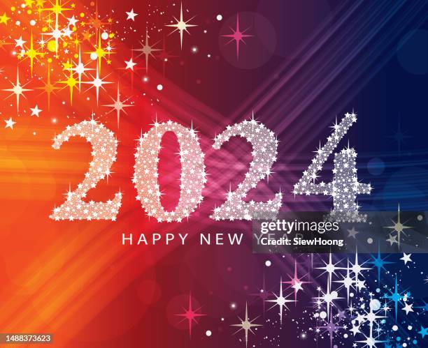 year of 2024 - new year's day stock illustrations
