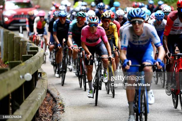Remco Evenepoel of Belgium and Team Soudal - Quick Step - Pink Leader Jersey competes during the 106th Giro d'Italia 2023, Stage 3 a 213km stage from...