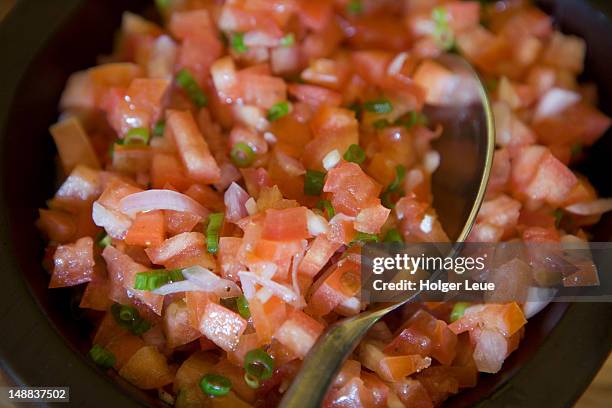 spicy mauritian tomato and onion chutney. - チャツネ ストックフォトと画像