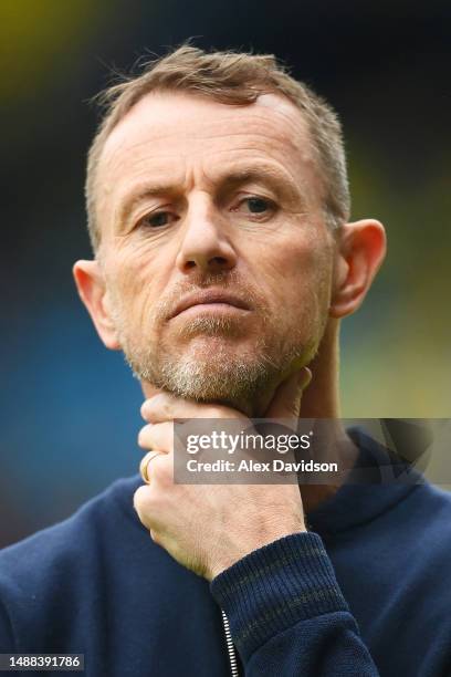 Gary Rowett, Manager of Millwall, looks dejected following the team's loss and failing to gain a play off place after the Sky Bet Championship...