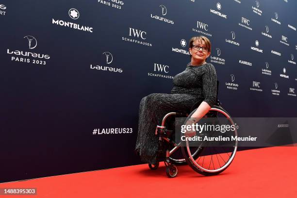 Laureus Academy Member Tanni Grey-Thompson arrives at the 2023 Laureus World Sport Awards Paris red carpet arrivals at Cour Vendome on May 08, 2023...