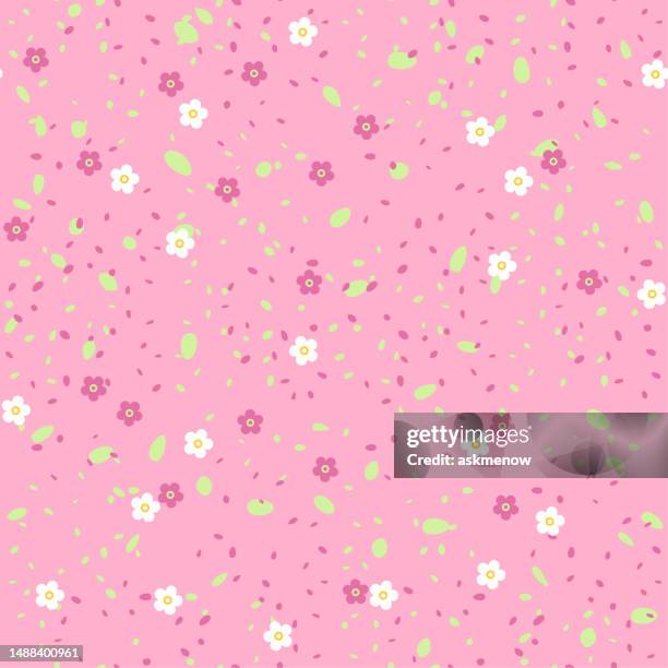 bildbanksillustrationer, clip art samt tecknat material och ikoner med spring pattern - kawaii