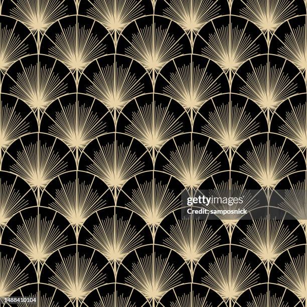 Interlocking Fan Pattern Mirrored Pattern 50 ilustraciones en alta resolución sobre Art Deco Fan Pattern - Getty ...