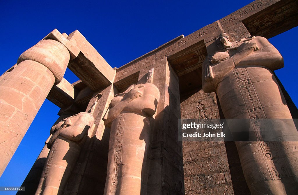 Second Court at the Ramesseum built by Ramses II in 13th century BC.