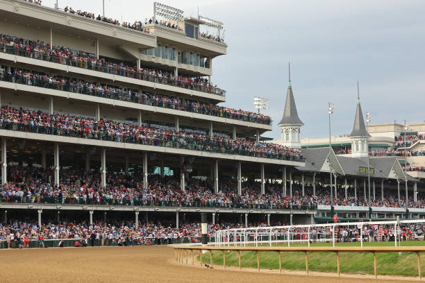 General view of Churchill Downs ahead of the 149th running of the Kentucky Derby on May 06, 2023 in Louisville, Kentucky.