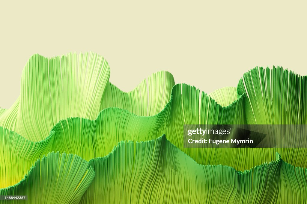 3D Abstract green twisted background