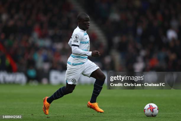 Golo Kante of Chelsea in action during the Premier League match between AFC Bournemouth and Chelsea FC at Vitality Stadium on May 06, 2023 in...