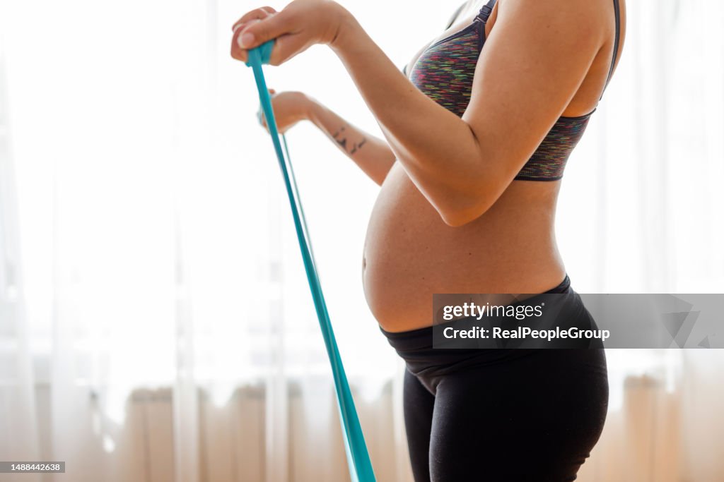 Pregnant woman exercising
