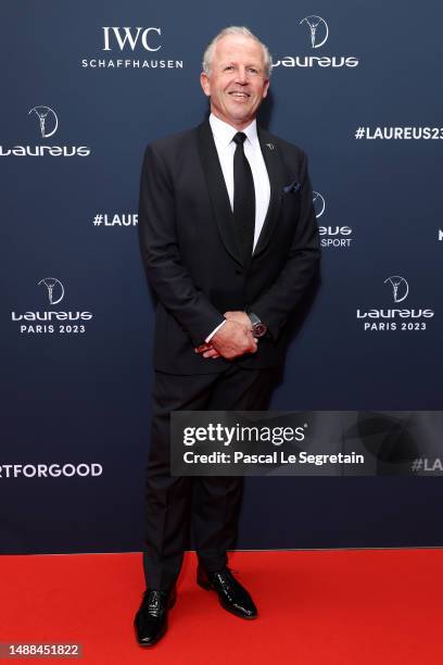 Laureus Academy Chairman Sean Fitzpatrick arrives at the 2023 Laureus World Sport Awards Paris red carpet arrivals at Cour Vendome on May 08, 2023 in...