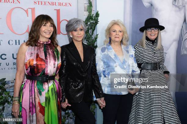 Mary Steenburgen, Jane Fonda, Candice Bergen and Diane Keaton attend the premiere of "Book Club: The Next Chapter" at AMC Lincoln Square Theater on...