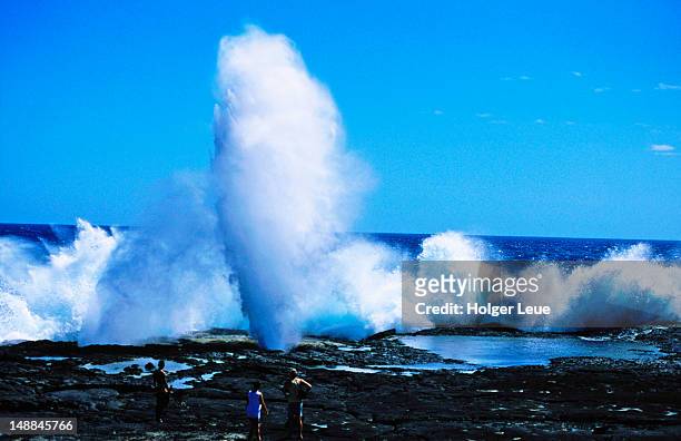 taga blowholes. - samoa stock pictures, royalty-free photos & images