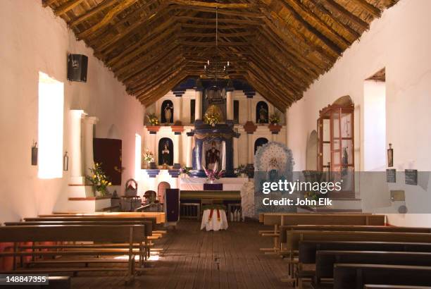 interior of iglesia san pedro church in plaza de armas. - san pedro stock pictures, royalty-free photos & images