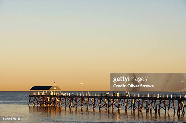 jetty at henley beach. - adelaide stock pictures, royalty-free photos & images